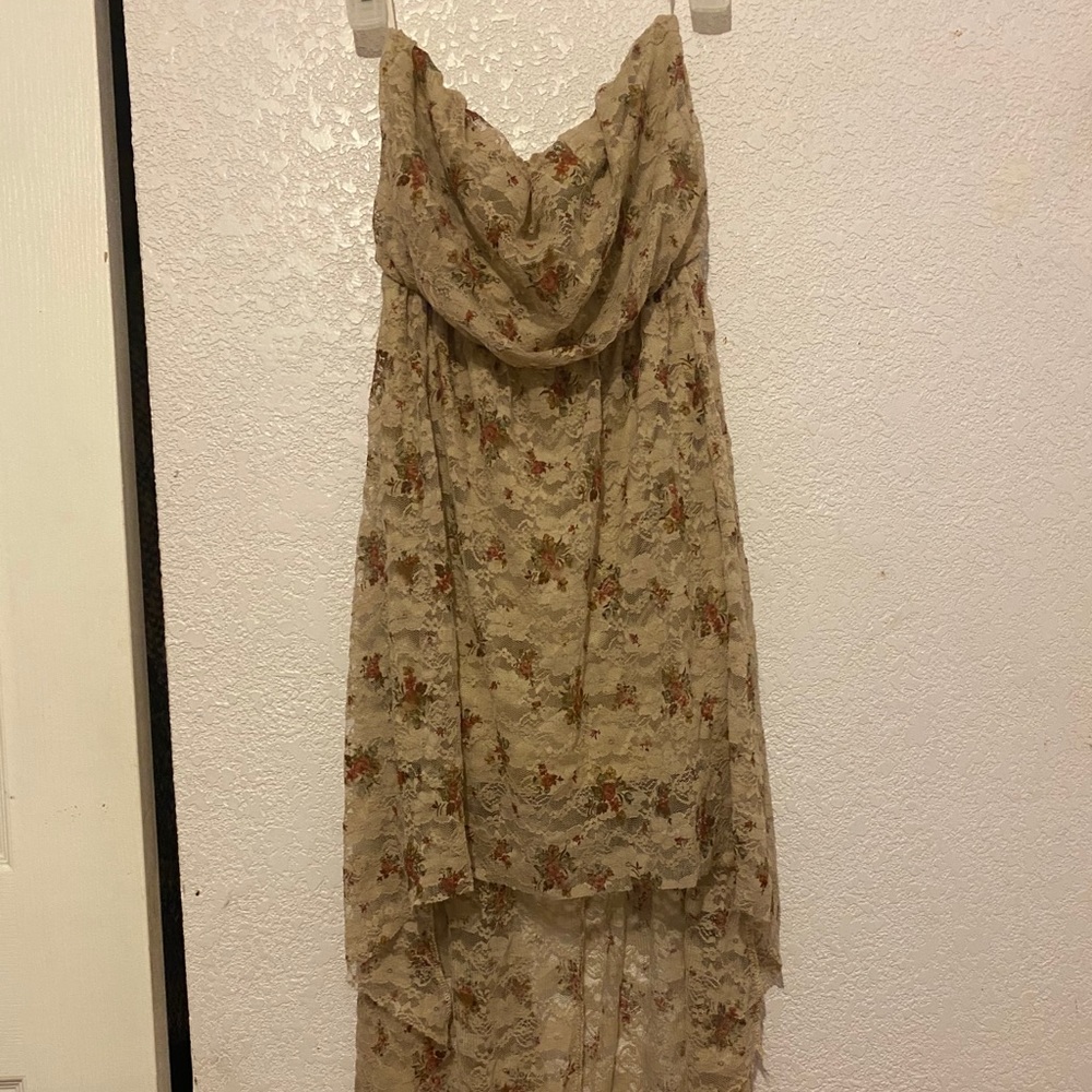 Foreign Exchange | Floral Lace High-Low Dress